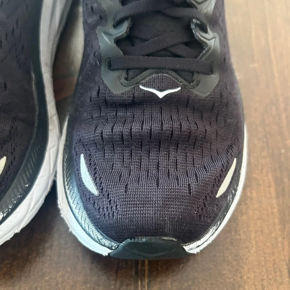 Hoka Clifton 8 Running Shoes Womens 10 Black White Cushioned 1119394 Athleisure